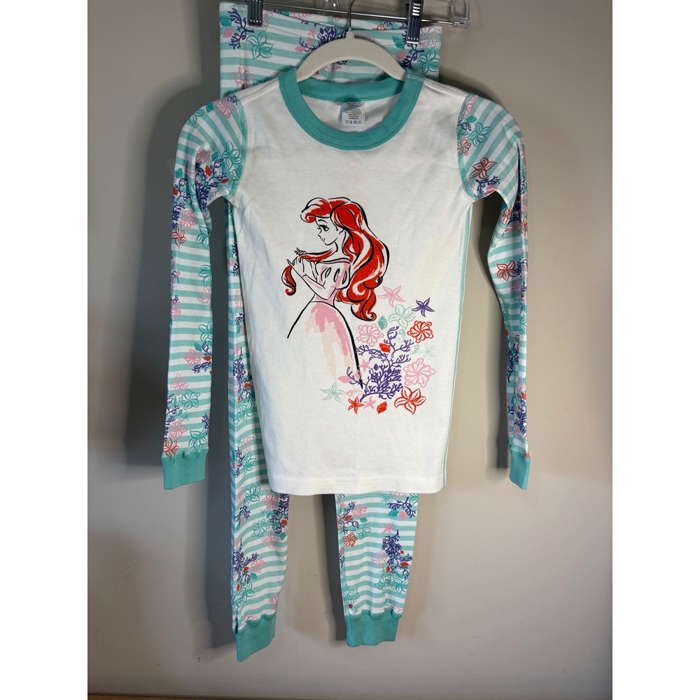 Hanna Andersson Disney Ariel Little Mermaid Organic Pajamas Set Kids 10 NWT